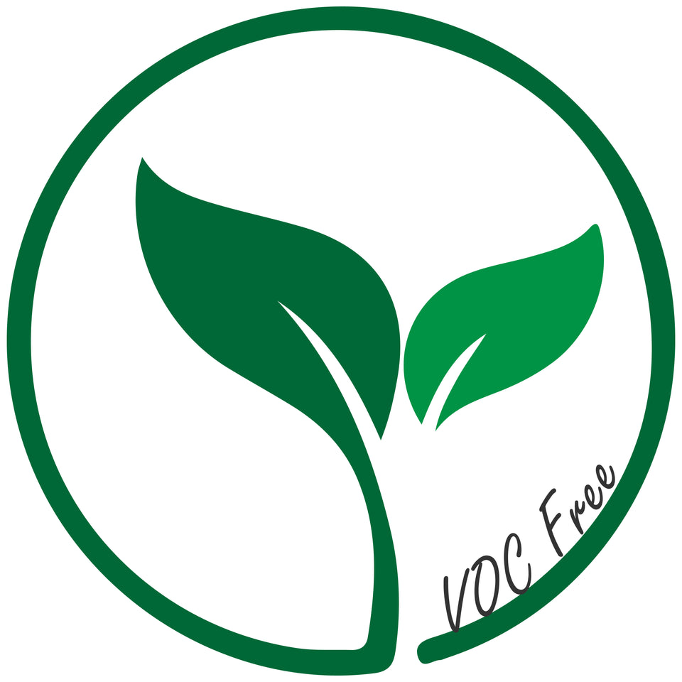 VOC free icon, with a leaf